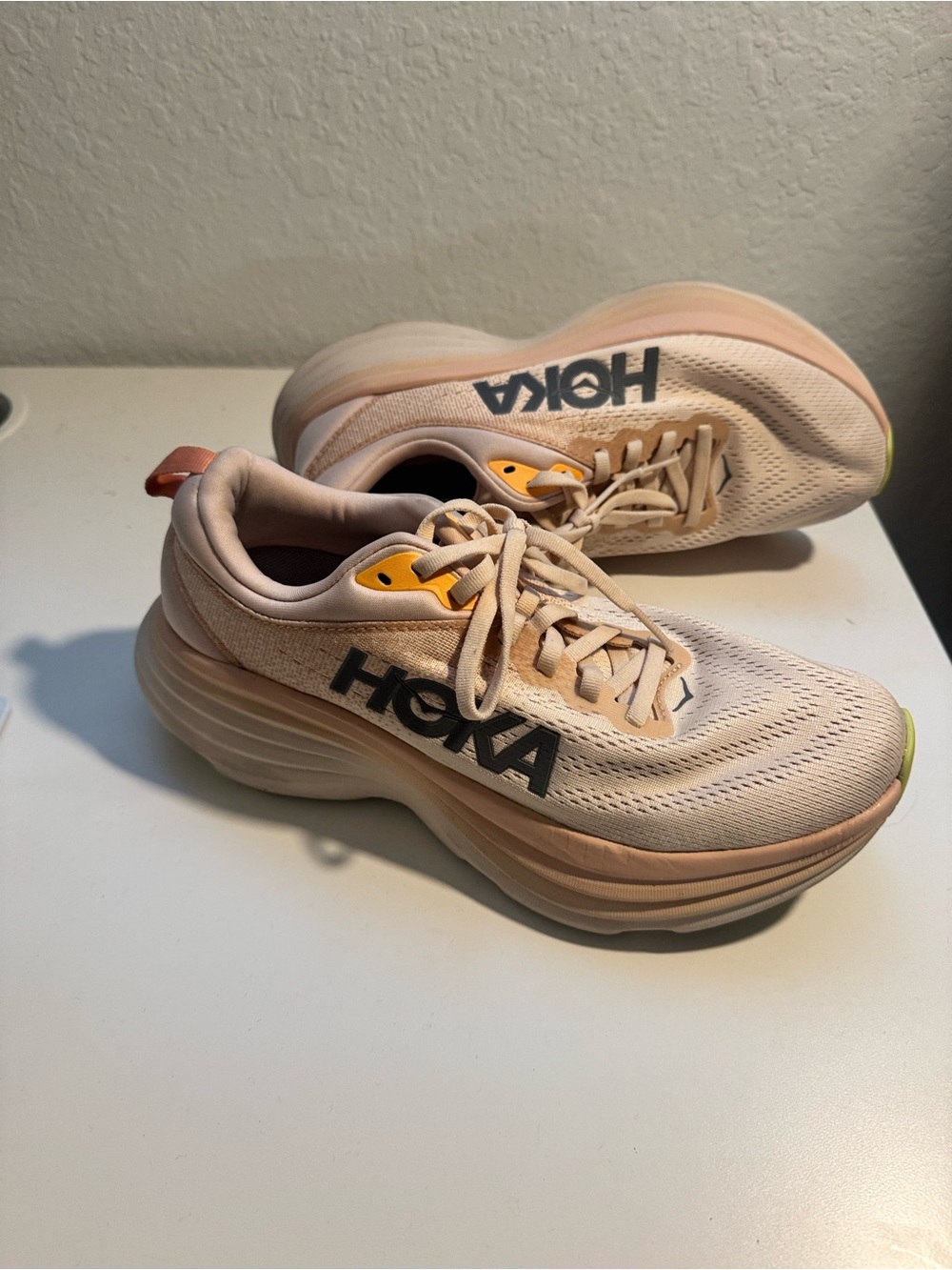 Hoka One One Women's Peach/Pale Pink Running Shoes